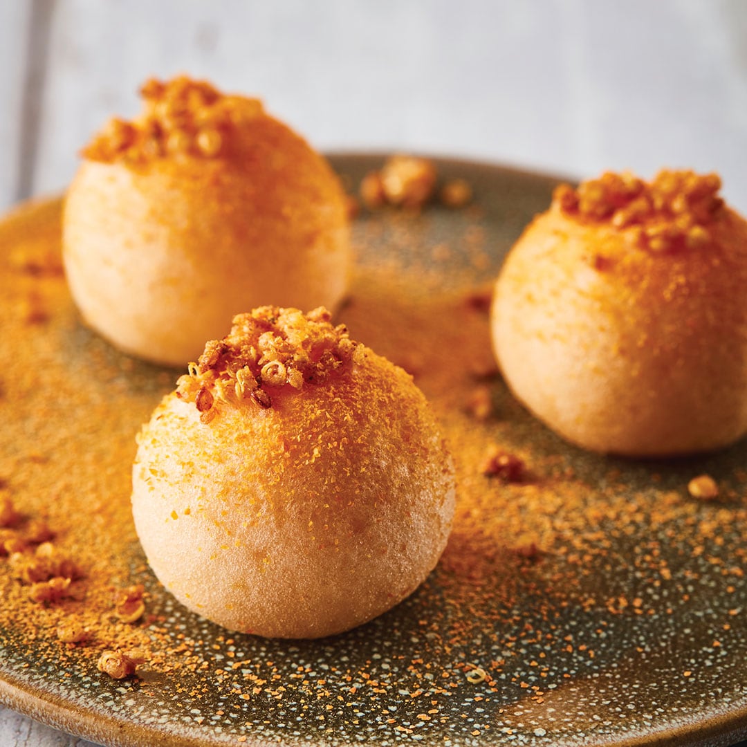 Chamallows aux tomates oranges fumées par Ronald van der Laars